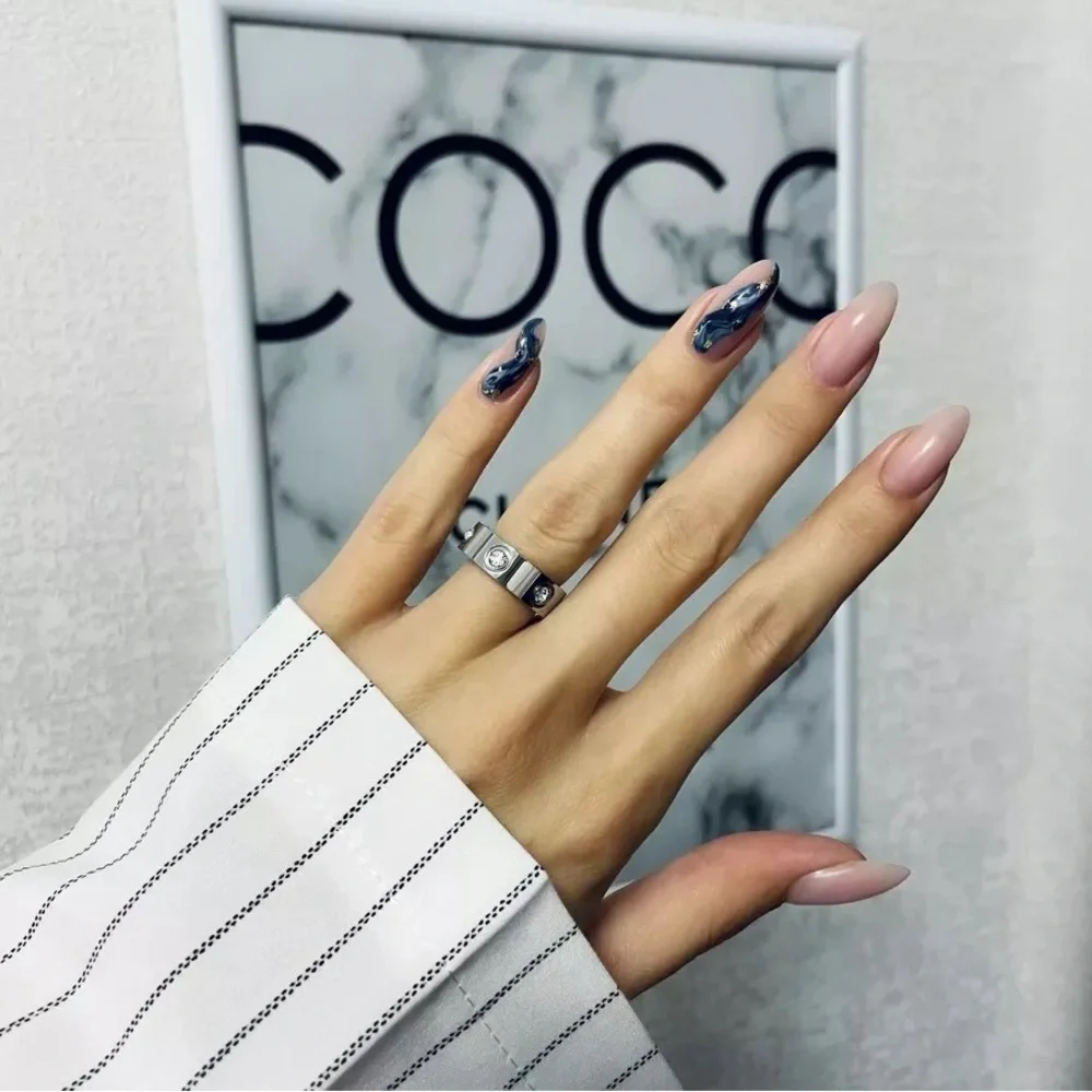18K Gold Plated Stainless Steel Band Style Ring with CZ - Picture 3 of 10